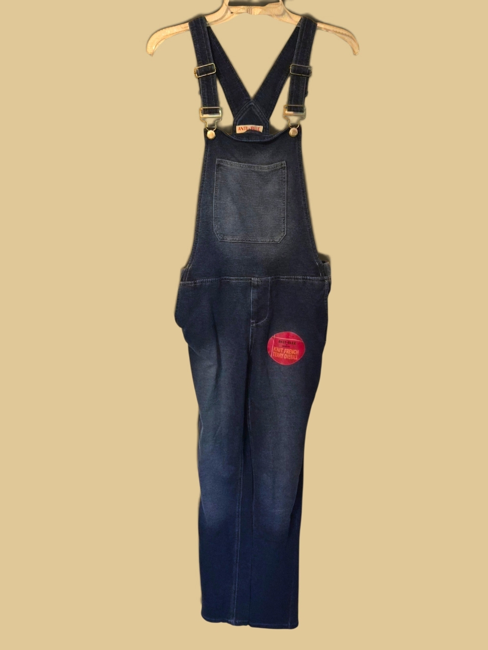 Anti-Blue Dark Blue Denim Women’s Overalls with Front Bib